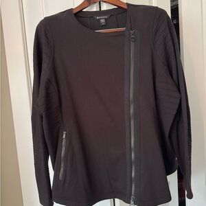 Athleta Black Utility Jacket Asymmetrical Zip